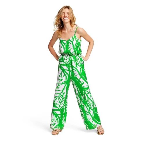 Women's Boom Boom Sleeveless V-Neck Jumpsuit - Lilly Pulitzer for Target Green/White | Target