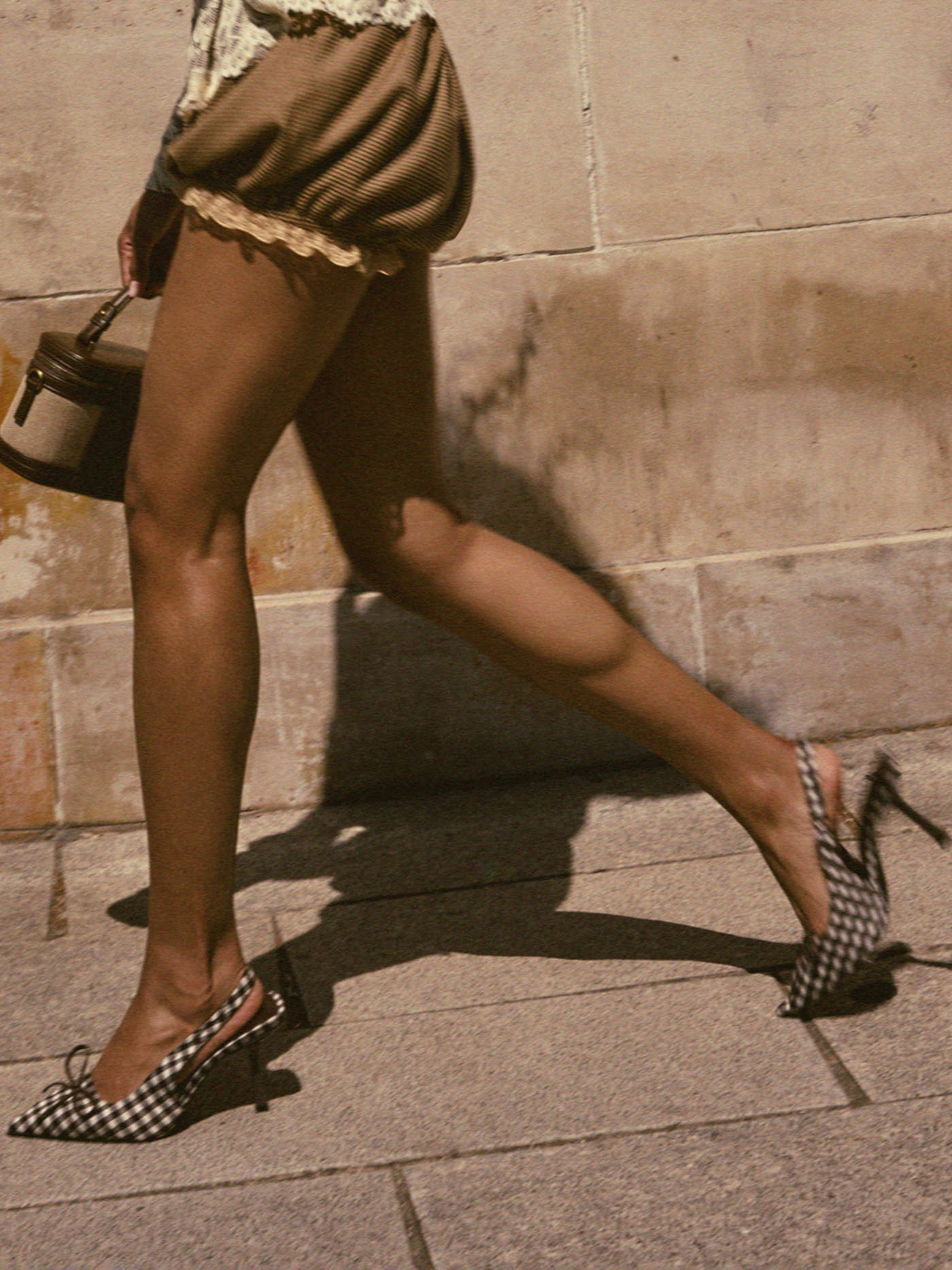 BOWKNOT GINGHAM SLINGBACK HEELS For Date Party/Clubbing Vacation | Cider