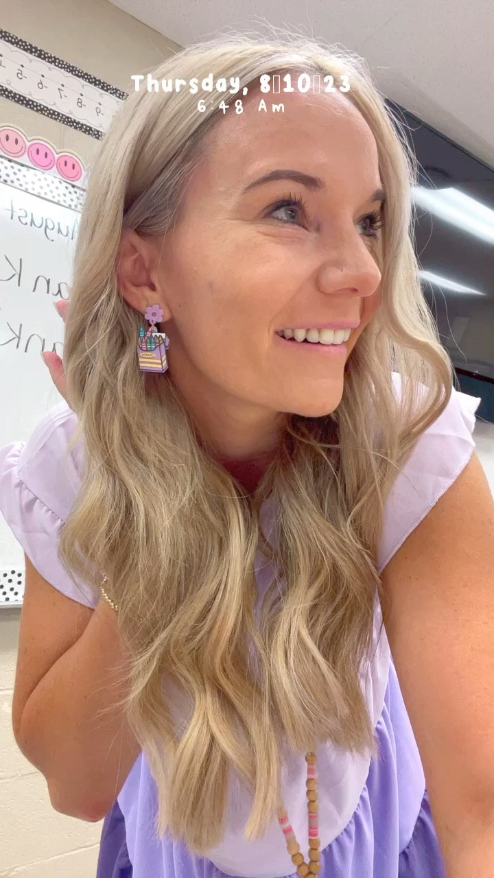 Purple crayon trendy teacher outfit 

#LTKstyletip #LTKworkwear #LTKBacktoSchool
