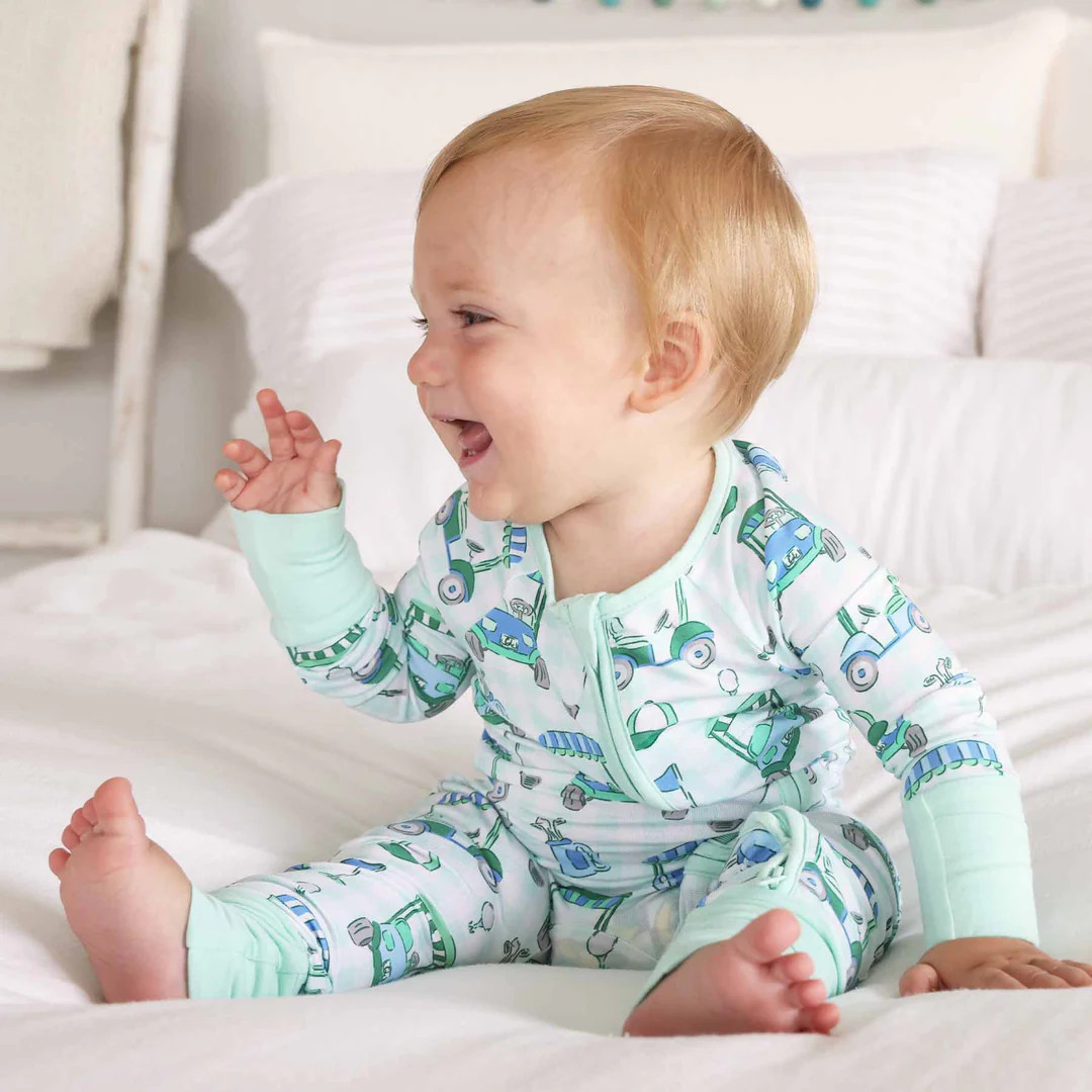 Birdie Babes Convertible Zip Romper | Green | Caden Lane