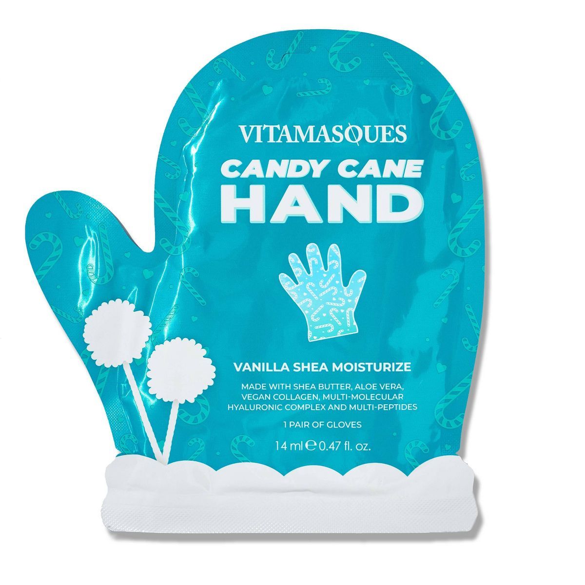 Vitamasques Candy Cane Hand Mask - 0.47 fl oz | Target