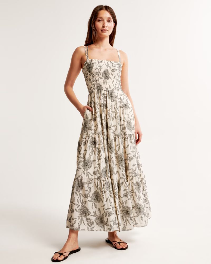 Women's Smocked Bodice Maxi Dress | Women's Dresses & Jumpsuits | Abercrombie.com | Abercrombie & Fitch (US)