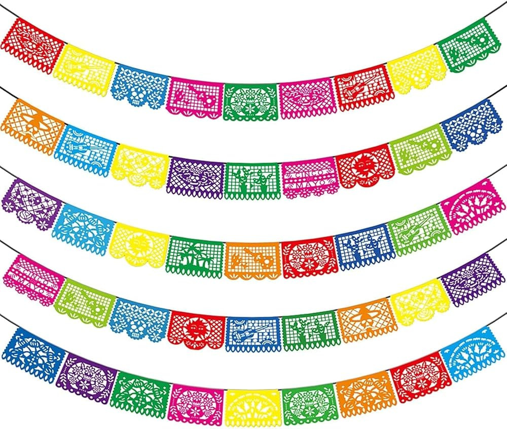 5PCS Mexican Party Banners, Cinco De Mayo Decoration Fiesta Party Decoration, Mexican Themed Part... | Amazon (US)