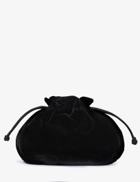 Puffball Velvet Clutch - Black | Penelope Chilvers