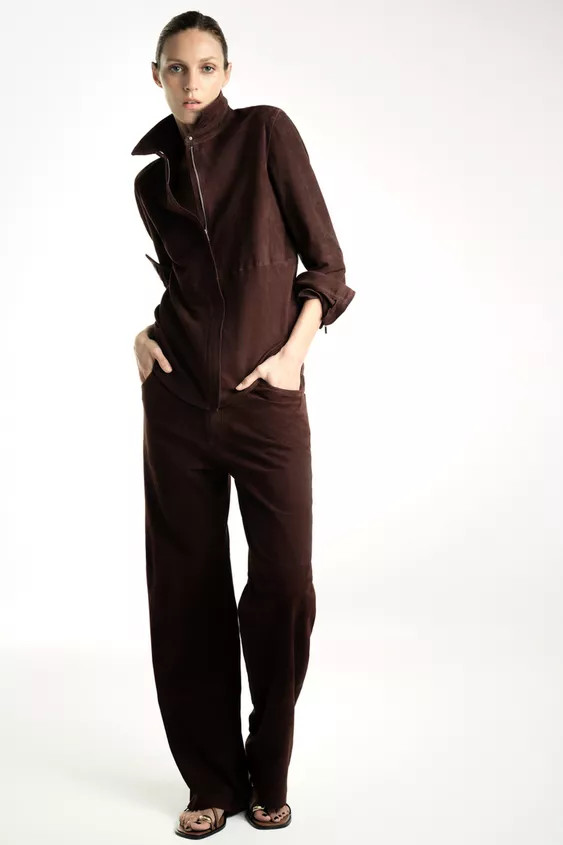 ZW COLLECTION LIMITED EDITION 100% SUEDE LEATHER OVERSHIRT | Zara UK