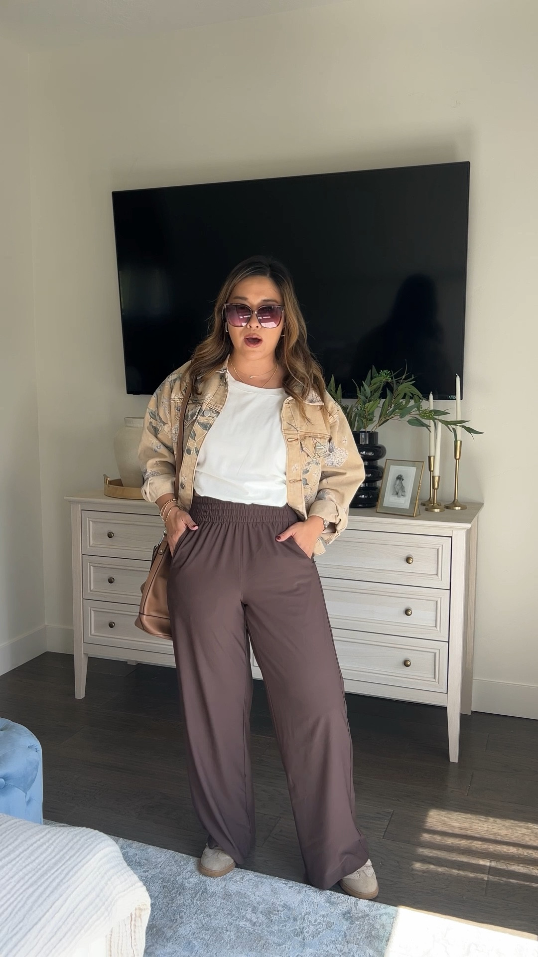 Amazon Outfit 
Tee: Medium
Floral Denim Jacket: Medium
Pants: Medium 