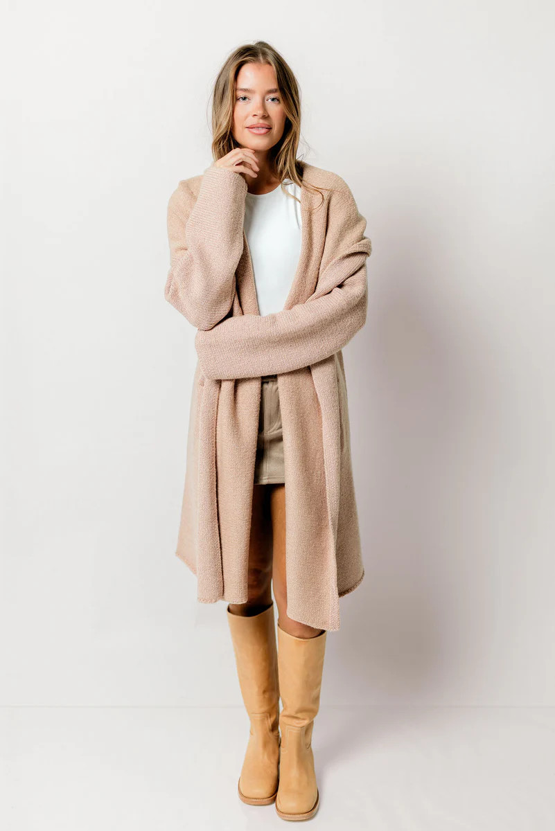 Noah Oversized Hooded Coatigan in Heather Rose *LUXURY ITEM* | Worth Collective