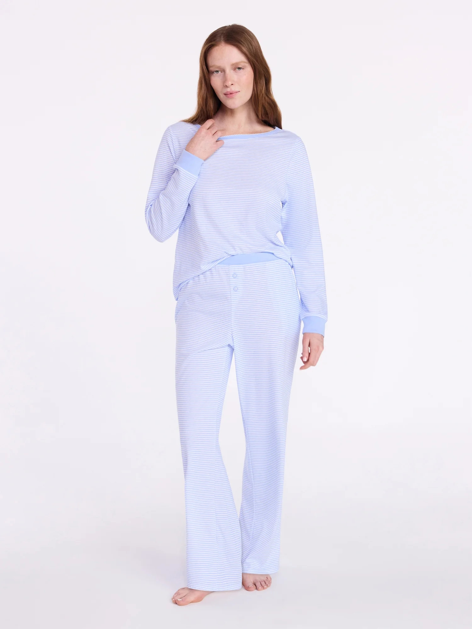 Joyspun Women's Mommy-Daughter Family Matching Cotton Sleep Top and Pants Pajama Set, 2-Piece, Si... | Walmart (US)