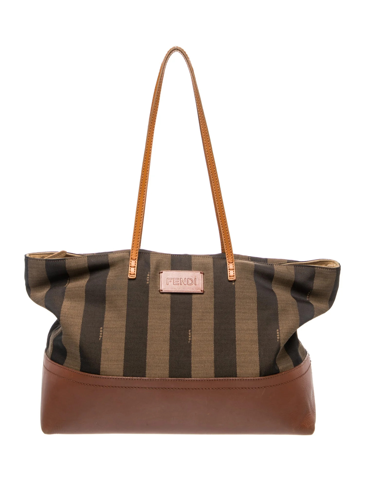 Fendi Pequin Tote Vintage - Brown Totes, Handbags - FEN430415 | The RealReal | The RealReal