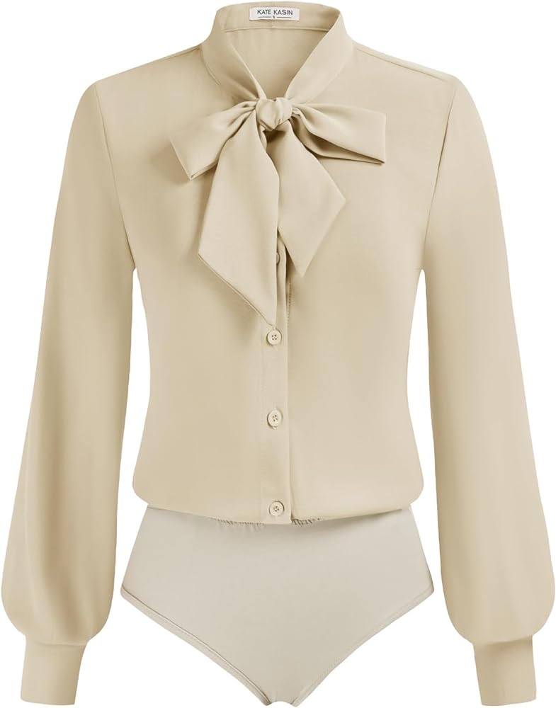 Kate Kasin Bow Tie Neck Bodysuits | Amazon (US)