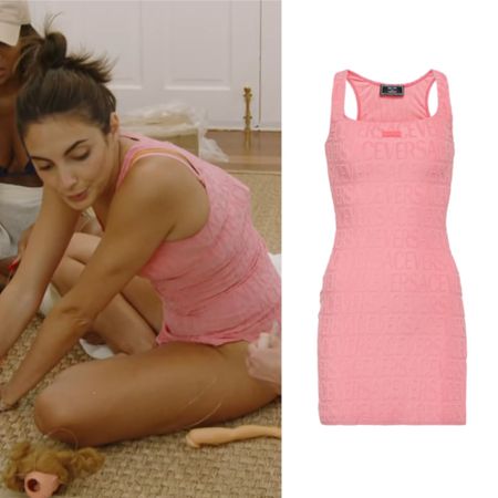 Paige DeSorbo’s Pink Logo Mini Dress 
