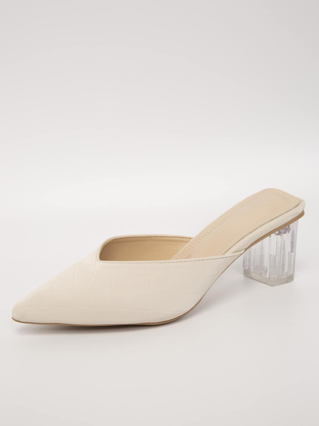 Point Toe Clear Chunky Heeled Mule Heels | SHEIN