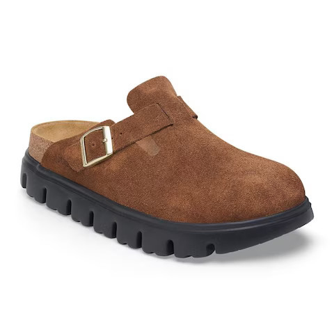 Boston Chunky Suede Leather Dark Tea/ Black | BIRKENSTOCK | Birkenstock USA