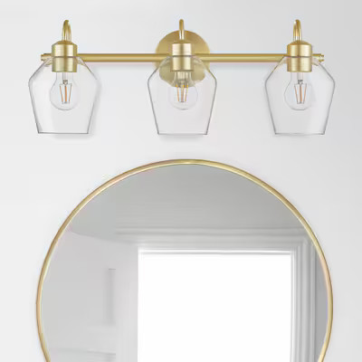 allen + roth Merritt 24-in 3 -Light Brushed Gold Modern/contemporary Vanity light | Lowe's