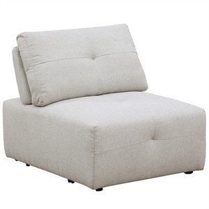 Maxine Linen Fabric Armless Chair Beige | Homesquare