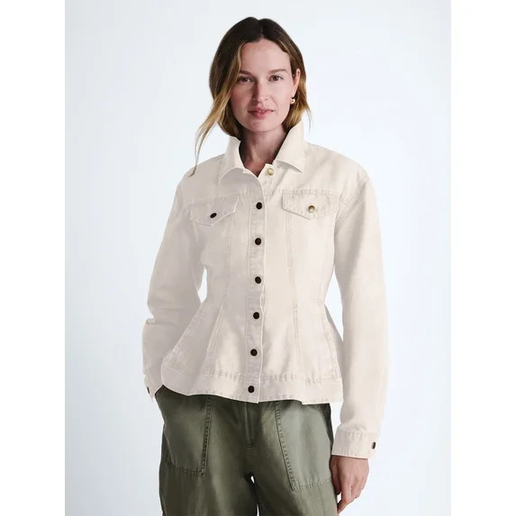Scoop Women's Peplum Trucker Jacket, Sizes XS-XXL | Walmart (US)
