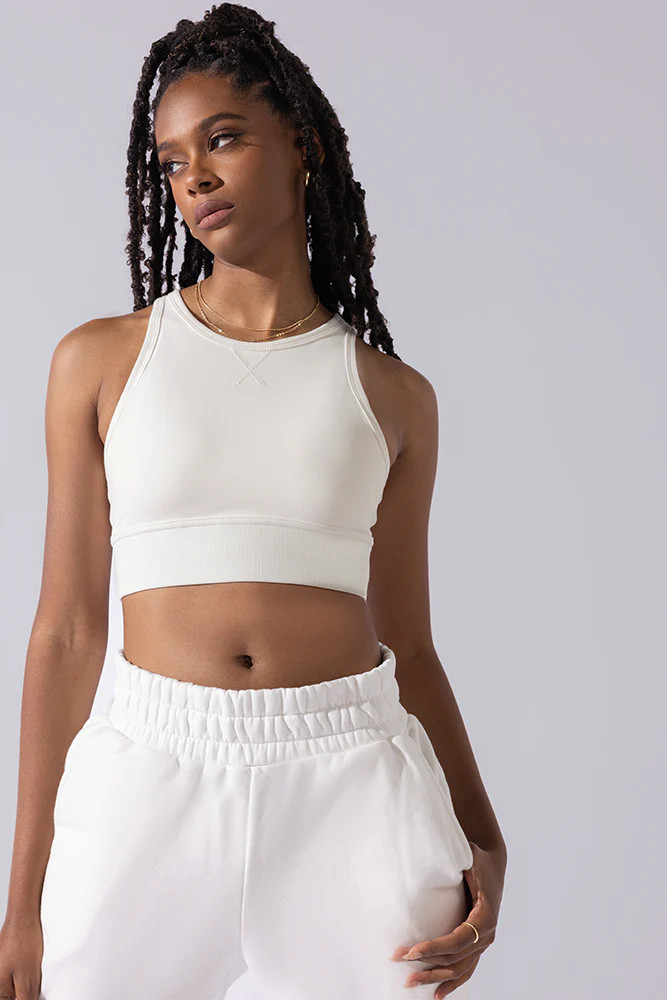 Sweat Sesh Crop Top - Cream | POPFLEX