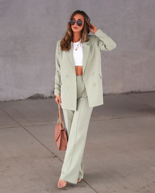Talk To Me Pocketed Wide Leg Pants - Sage | VICI