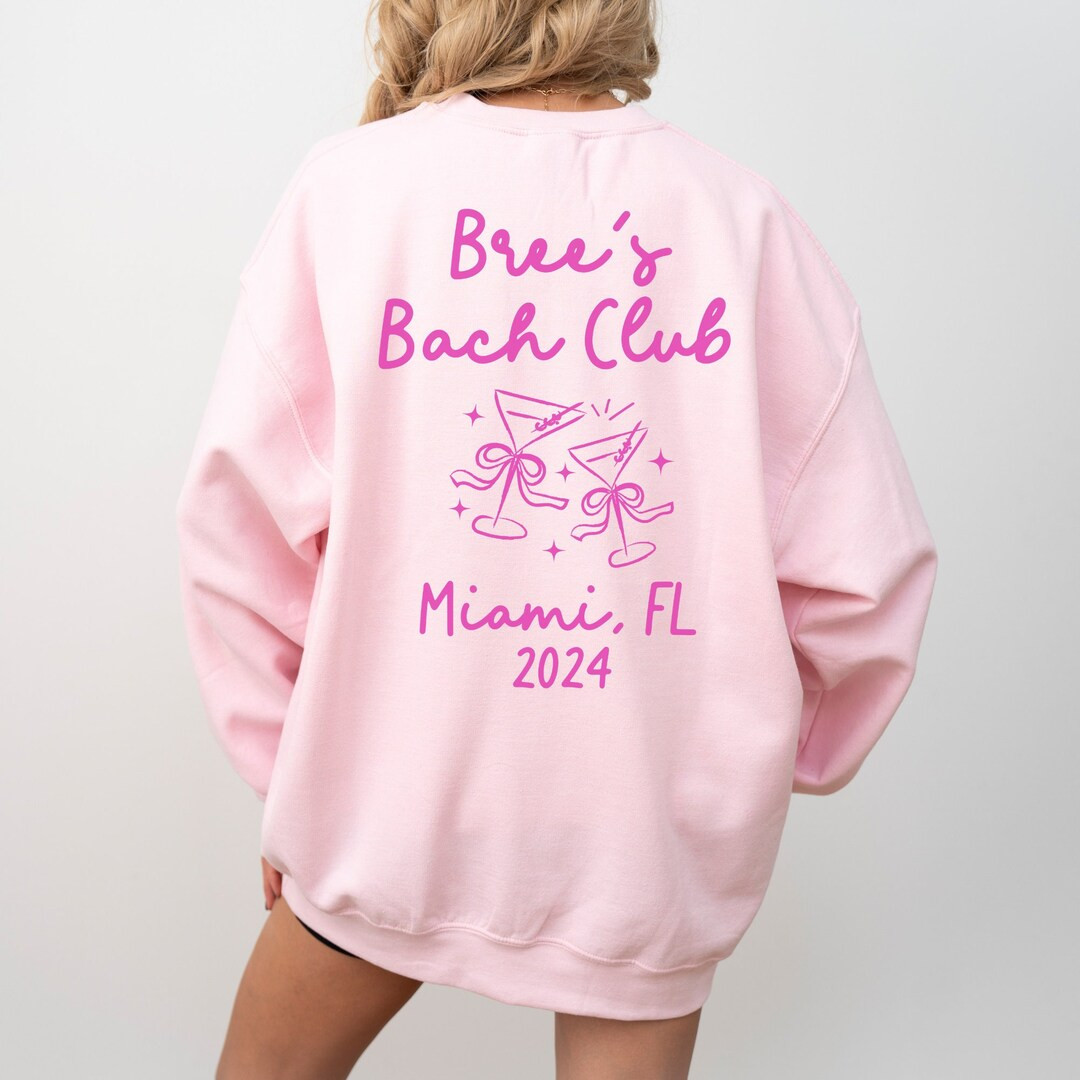 Custom Bachelorette Sweatshirts Luxury Bachelorette Merch Coquette Martini With Bow Personalized ... | Etsy (US)