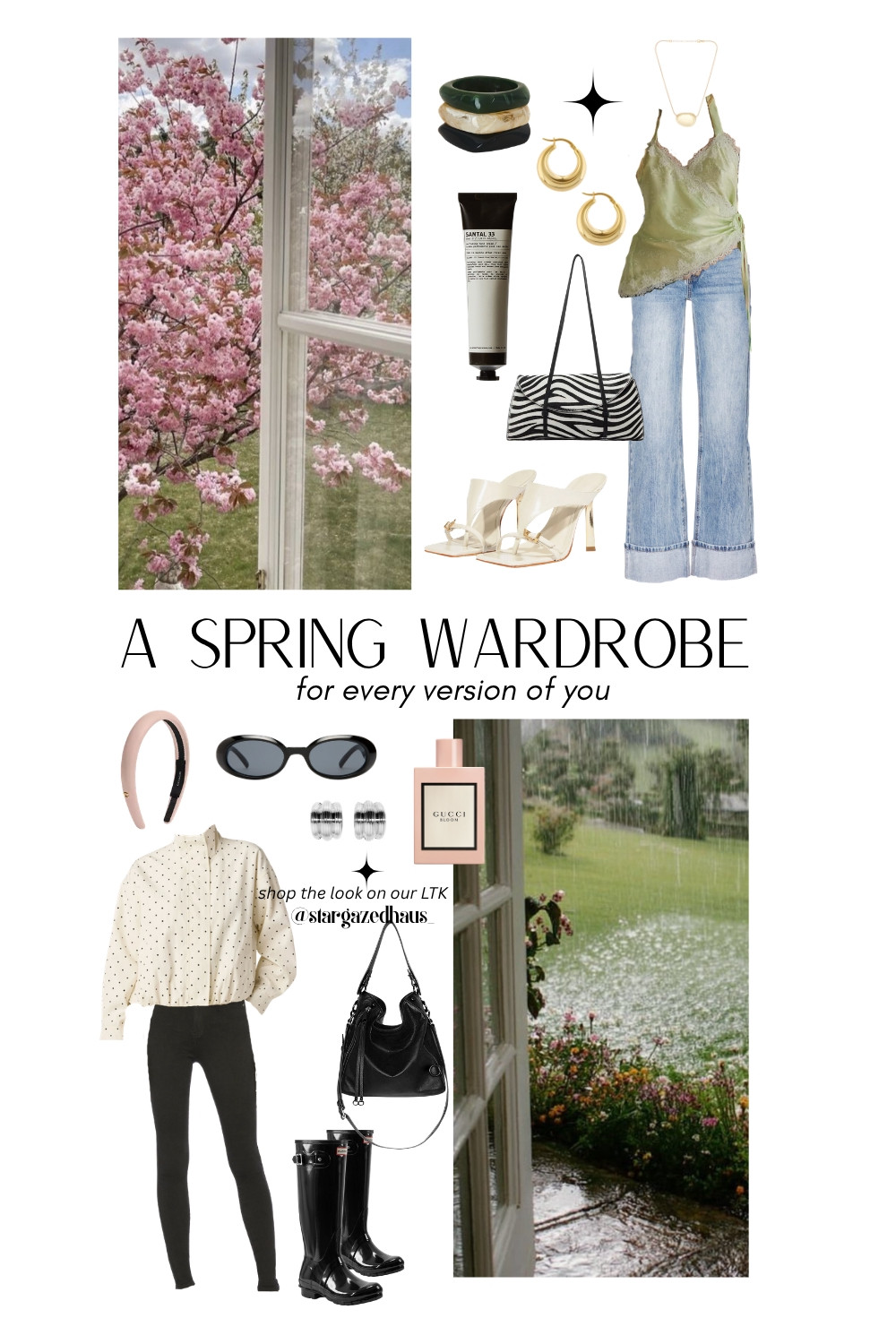 A **spring wardrobe for every version of you**—from soft romantic to effortless off-duty. Think **light denim, lace camis, rain boots, classic blouses, and everyday accessories**.

This is your guide to **spring outfit ideas, capsule wardrobe staples, and transitional layering pieces**. Everything is linked on my LTK for easy shopping 🌿

#springwardrobe #capsulewardrobe #springoutfitideas #everydaystyle #romanticstyle #transitionaloutfits #ltkstyle
