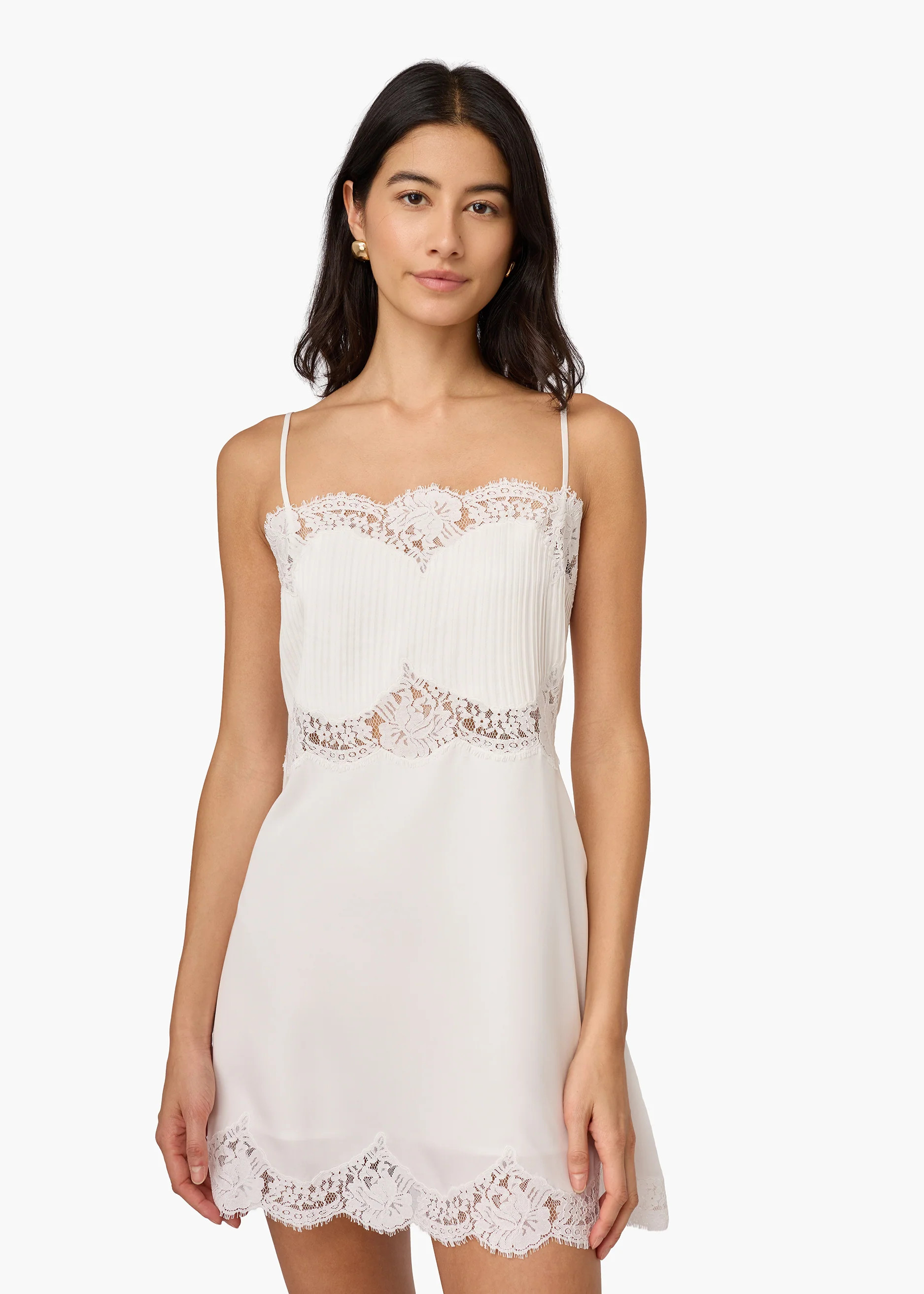 Dahl Tencel Mini Dress White | CAMI NYC