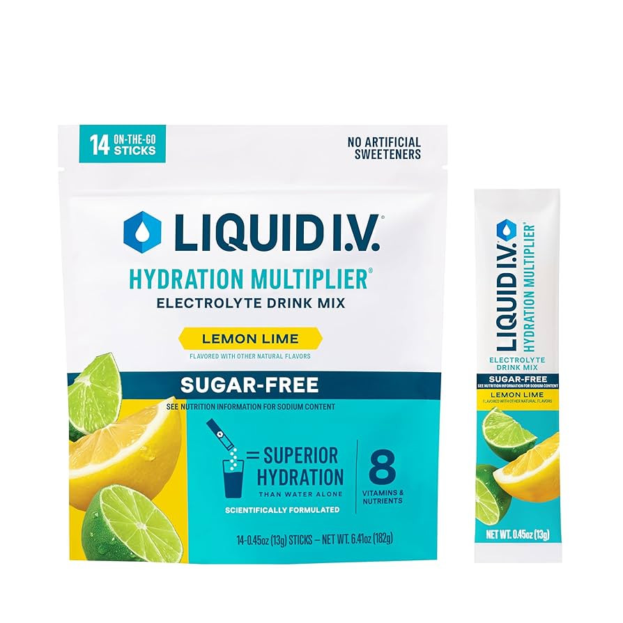 Liquid I.V. Sugar-Free Hydration Multiplier - Lemon Lime – Hydration Powder Packets | Electroly... | Amazon (US)