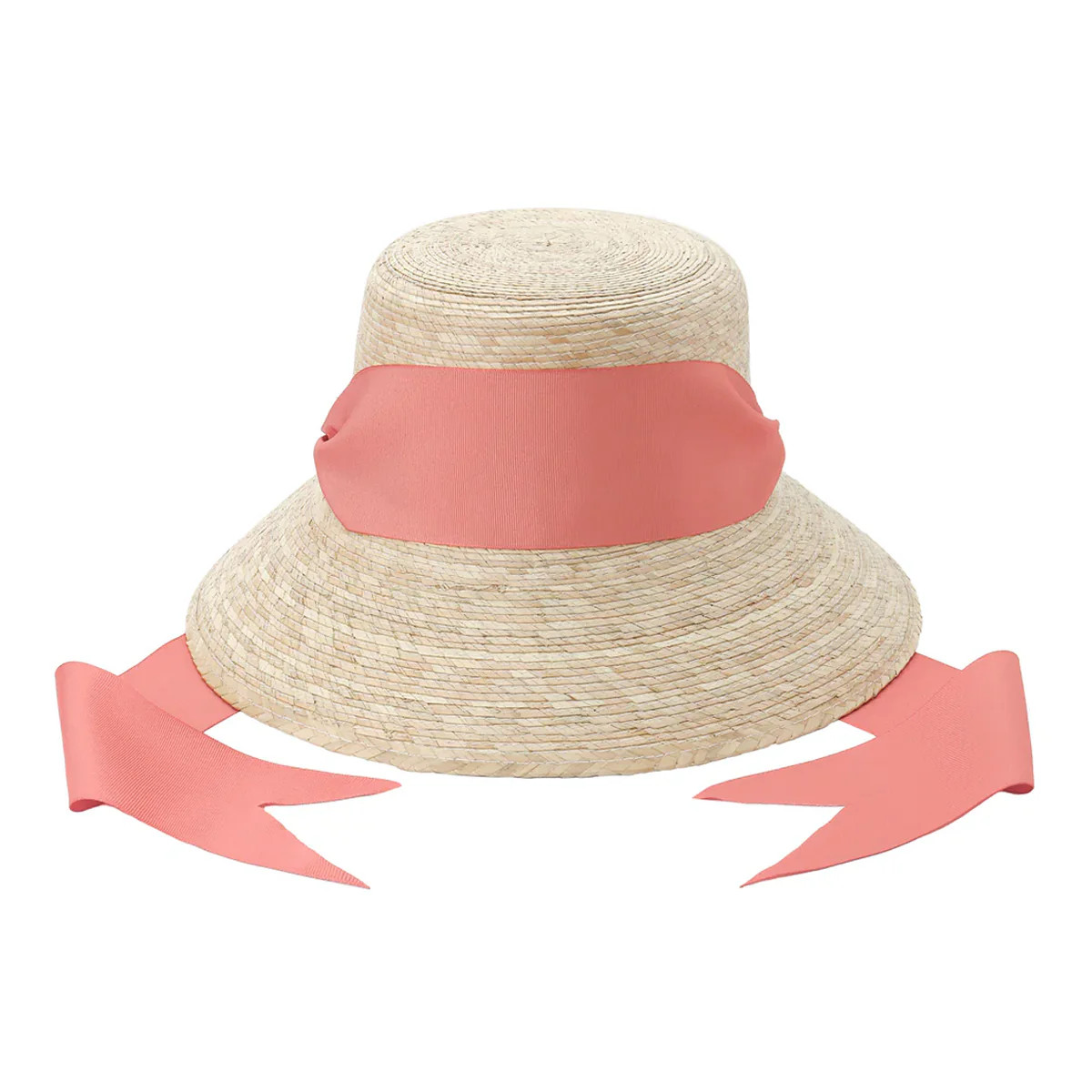Clematis Bucket Hat With Wide Coral Grosgrain Ribbon | Over The Moon