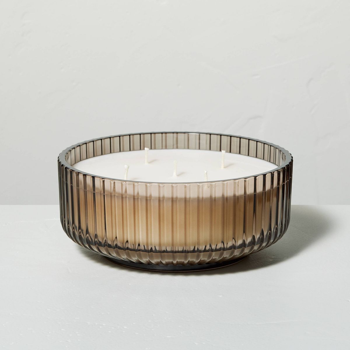 Ribbed Glass Salted Honey Jar Candle Beige - Hearth & Hand™ with Magnolia | Target