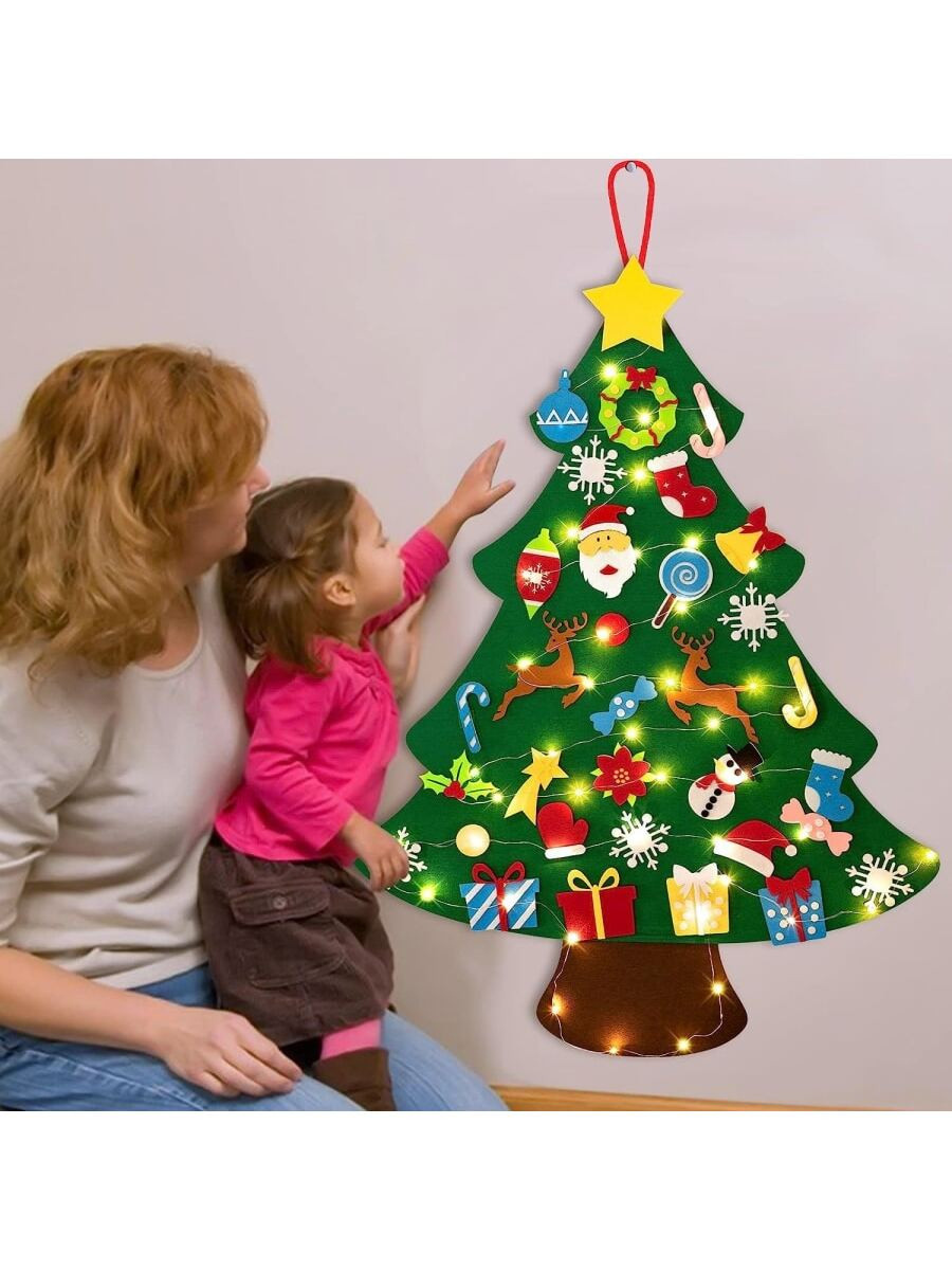 3ft DIY luminous Felt Christmas Tree Set Plus Snowman Advent Calendar - Christmas Decoration Wall... | SHEIN