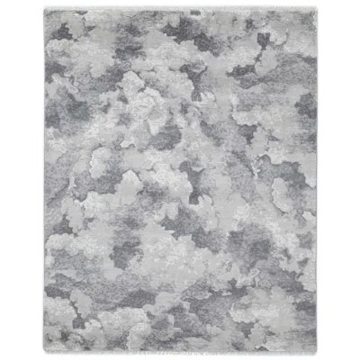 Cloud Hand Knotted Abstract Area Rug in Gray | Perigold