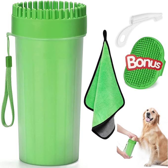 4 Pcs Dog Paw Cleaner Set, 2 In 1 Large Silicone Dog Paw Foot Washer Cup For Grooming Muddy Paws,... | Amazon (CA)