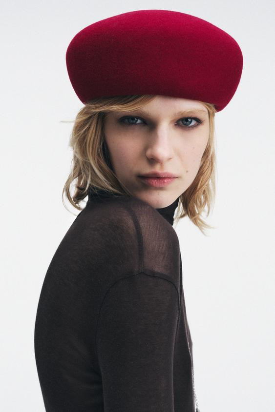 100% WOOL SKULLCAP HAT | Zara US