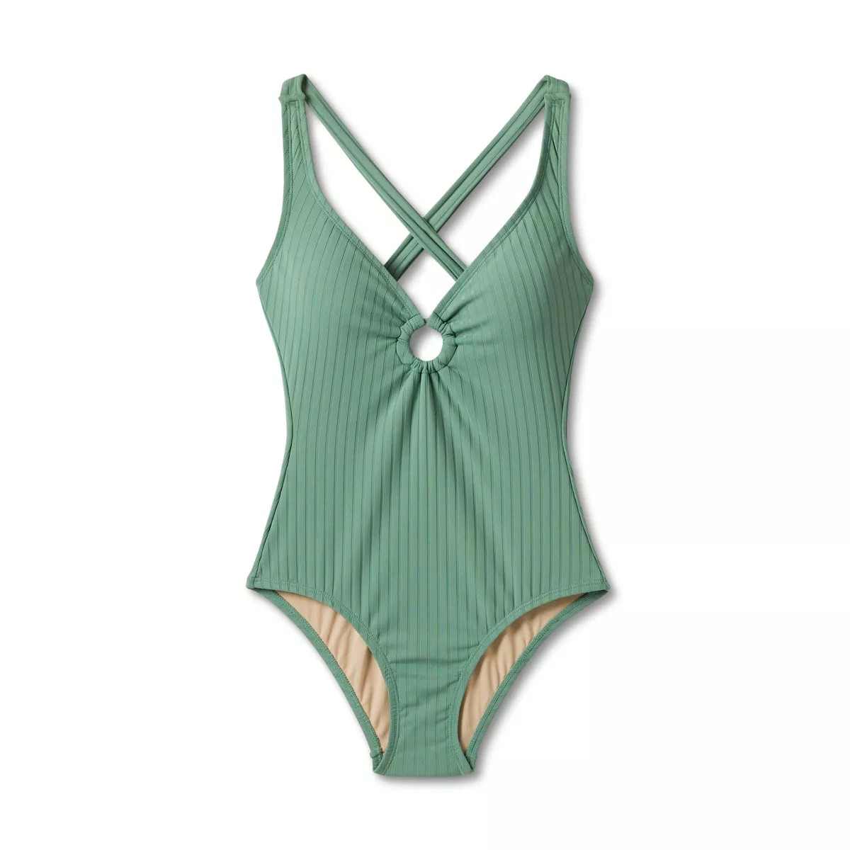 Women's Wide Ribbed Center Ring Medium Coverage One Piece Swimsuit - Kona Sol™ | Target