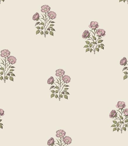 LUKUUI Vintage Floral Peel and Stick Wallpaper Retro Rose Flower Contact Paper for Cabinets Self Adheisve Floral Wallpaper for Bedroom Accent Wall Cabinets Drawers Gilrs Room - 17.3”×78.7” | Amazon (US)