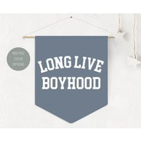 Long Live Boyhood Pennant Style Banner, Boys Room Decor Flag Wall Art Kids Decor, Nursery Or Play | Etsy (US)