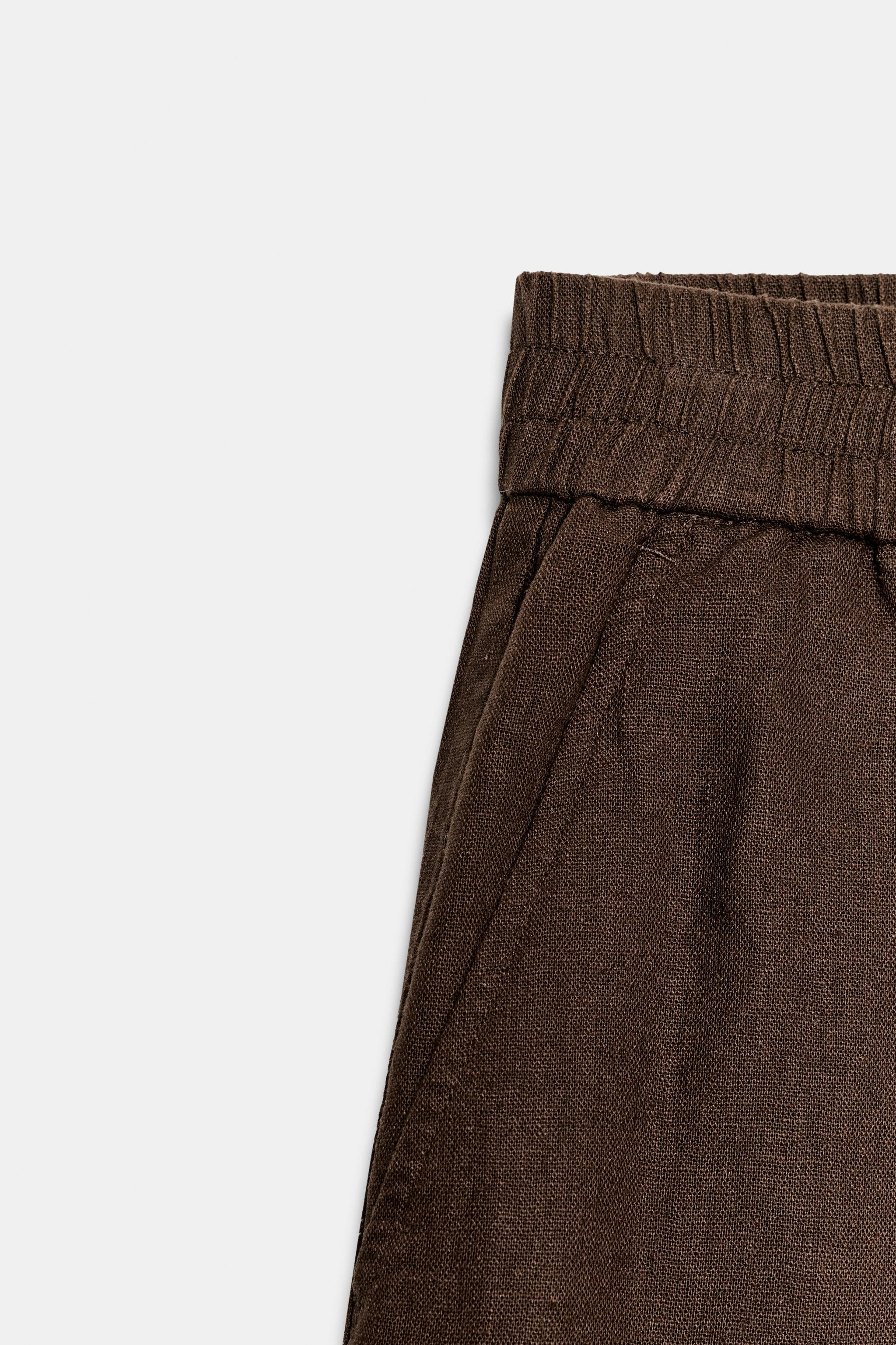 LINEN BLEND BERMUDA SHORTS WITH ELASTIC WAIST | Zara UK