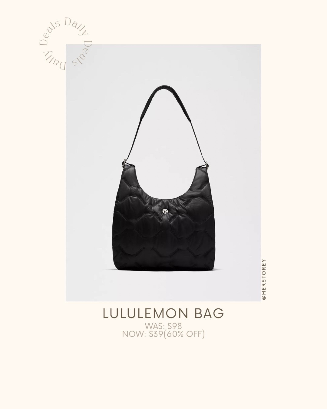 Lululemon Bag
Was: $98
NOW: $39 (60% OFF)

#LTKSpringSale #LTKspring #LTKSaleAlert