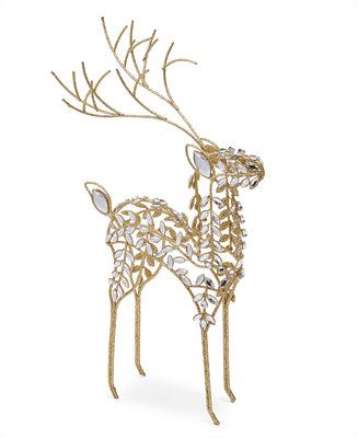 Holiday Lane Shine Bright Gold with Silver Gem Deer Décor, Created for Macy's & Reviews - Shop A... | Macys (US)