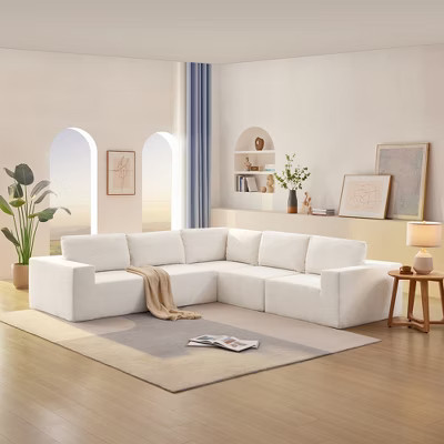 YOOCOZZ 147" L-Shaped Modular Sectional Sofa - Beige | Target