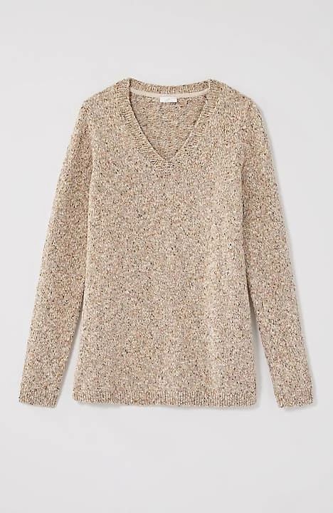 Marled V-Neck Speckled Sweater | J. Jill