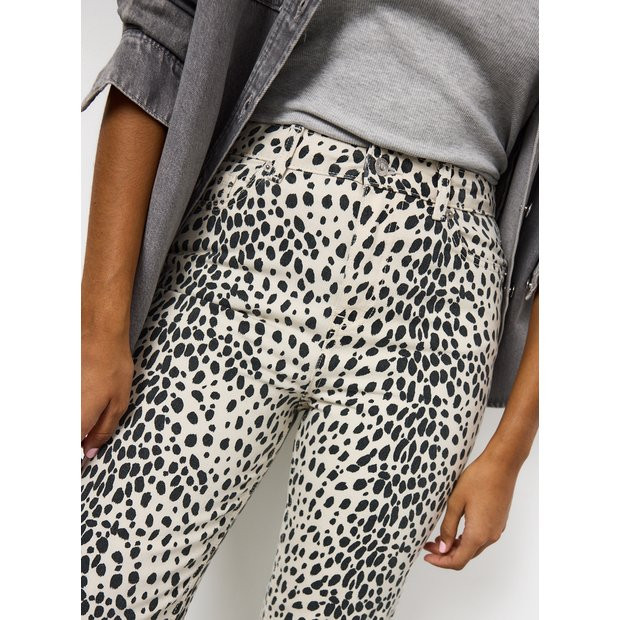 Dalmatian Printed Relaxed Straight Leg Denim Jeans 16R | Tu Clothing