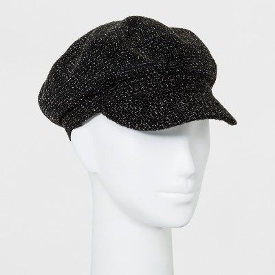 Women's Grid Newsboy Hat - A New Day™ Black | Target
