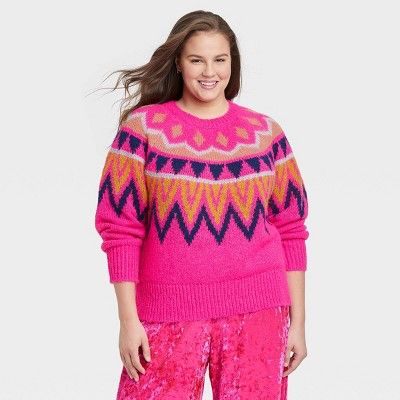 Women's Crewneck Sweater - A New Day™ Fair Isle | Target