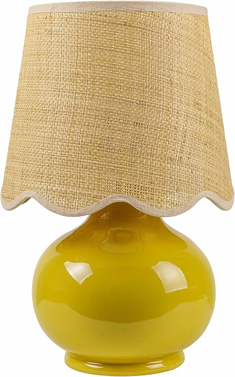 Theisseil Boho Ceramic Bedside Table Lamp for Bedroom Nightstand and Living Room - Shade Rattan -... | Amazon (US)