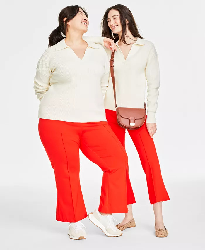 On 34th Women's Collared V-Neck Sweater, XXS-4X, Created for Macy's - Macy's | Macys (US)