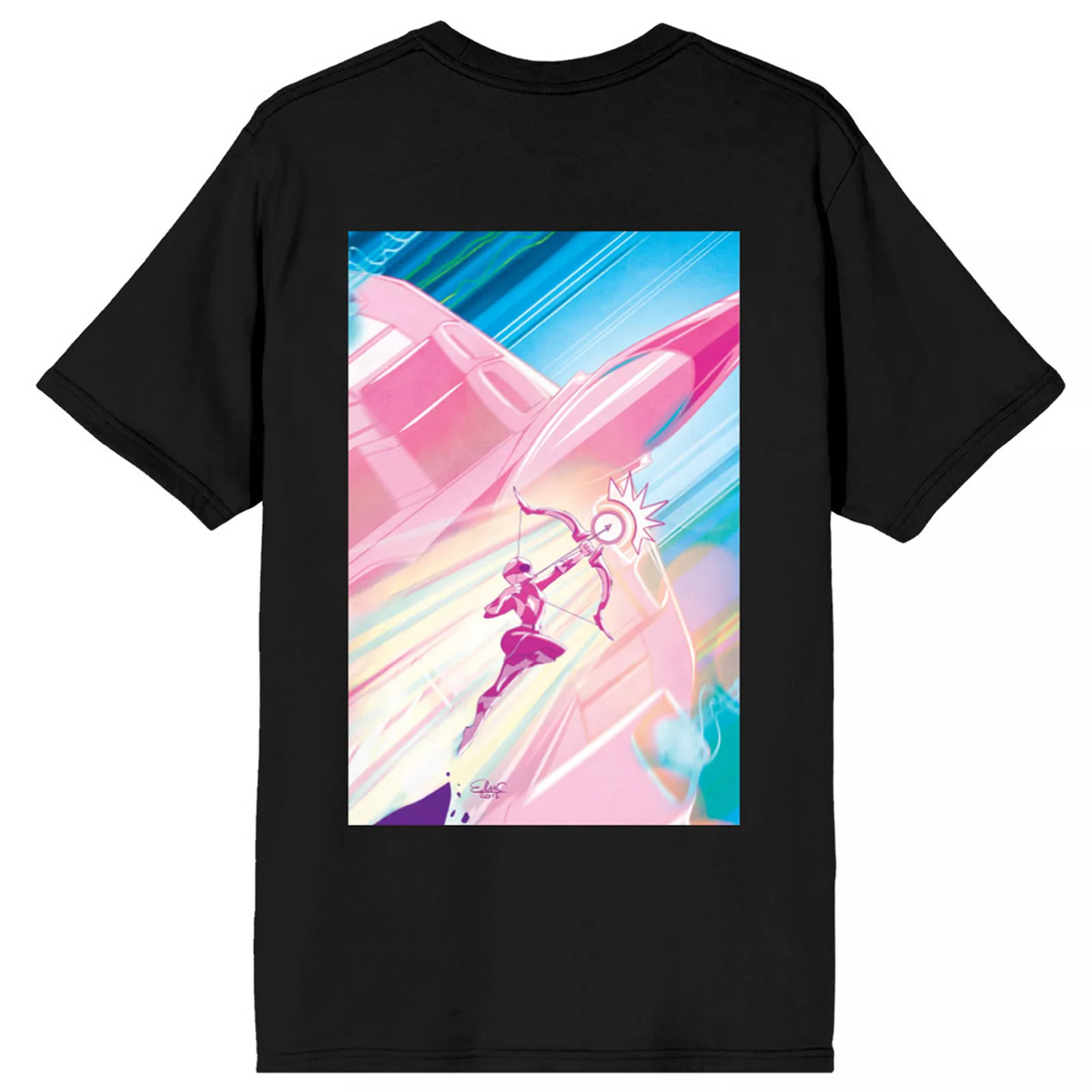 Men's Power Rangers Pink Ranger Graphic Tee, Size: Small, Black | Kohl's