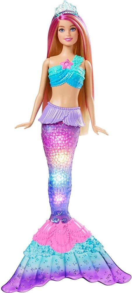 Barbie Mermaid Doll with Water-Activated Twinkle Light-Up Tail, Dreamtopia Mermaid Toys, Pink-Str... | Amazon (US)