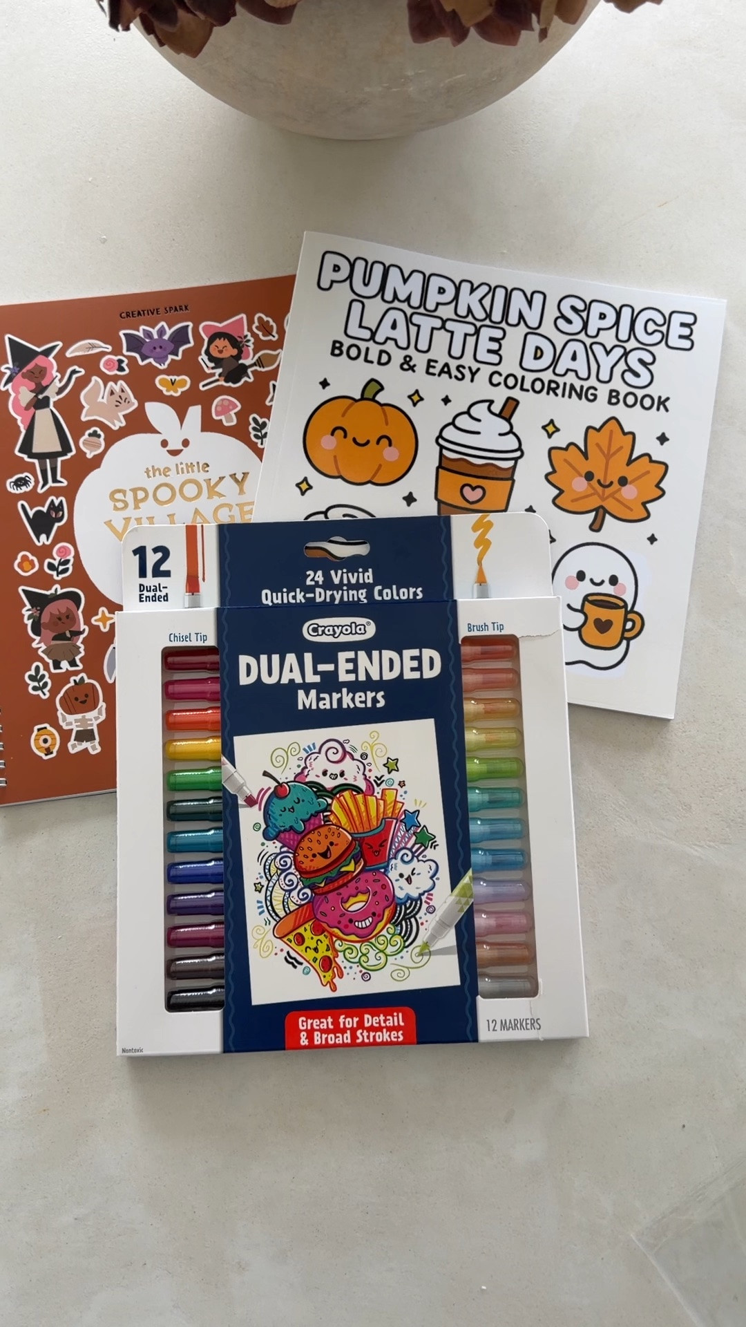 Bold coloring book Halloween
Coloring for kids
Washable markers
Boo basket fillers / stuffers 
Activity book fall

#LTKmomlife #LTKSeasonal