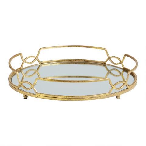 Gold Mirrored Tabletop Tray | World Market