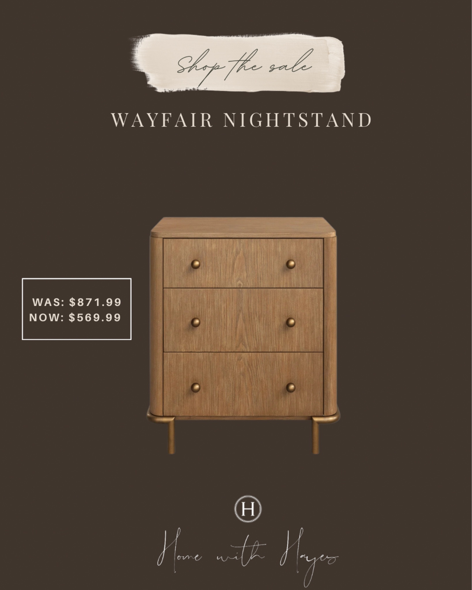 35% off currently! A mid century modern nightstand with aged brass knobs…perfection! 

#LTKWatchNow #LTKHome #LTKStyleTip